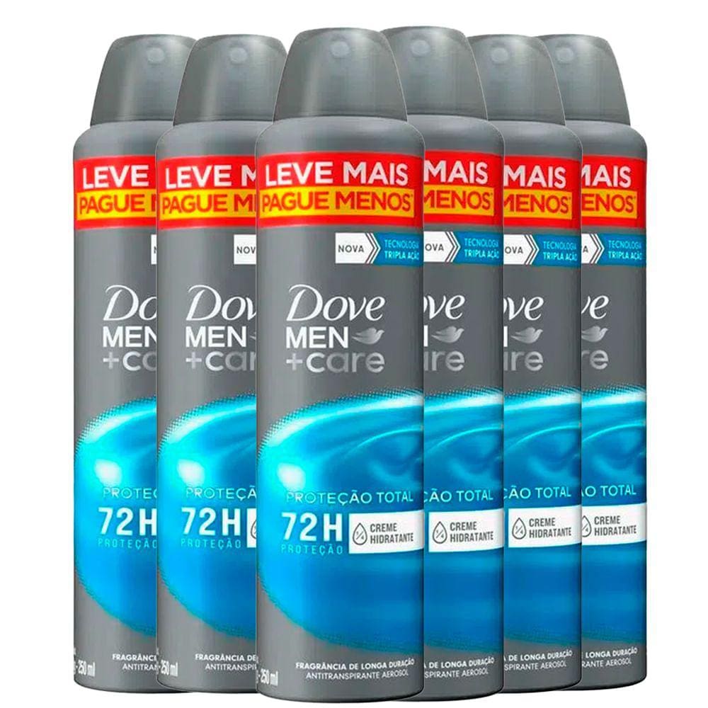 Kit Desodorante Aerosol Dove Cuidado Total 250ml C/6 Unidades