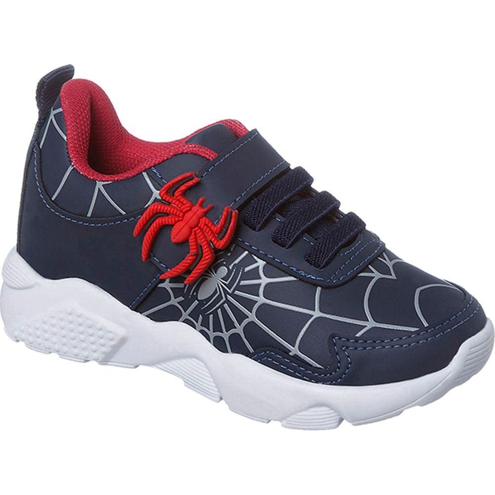 Tênis Infantil Ortopasso Wave Baby Menino Azul Marinho Aranha