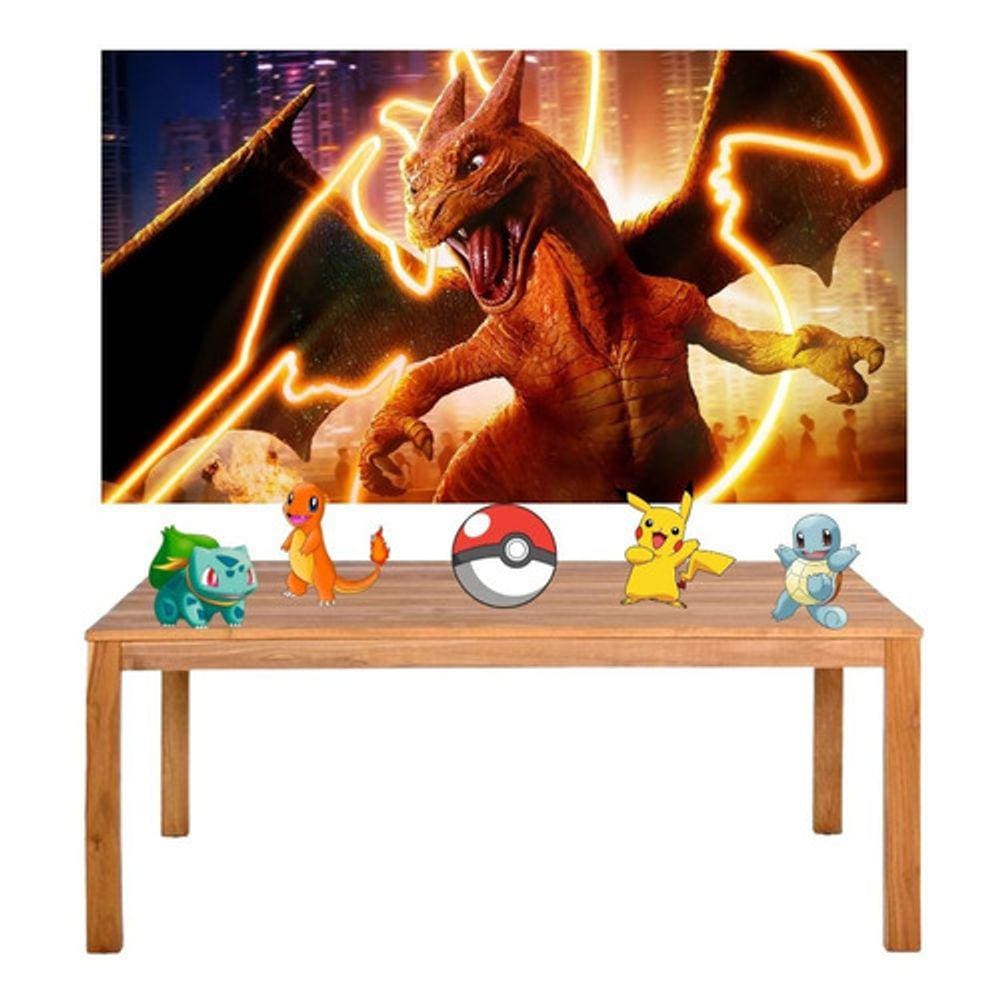 Painel Festa Tema Pokémon Charizard