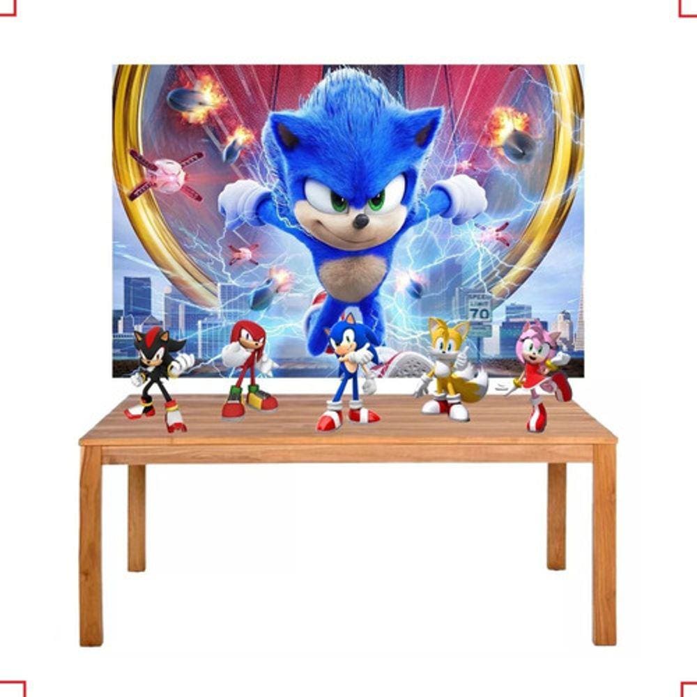 Festa Sonic - Display de Mesa - Faça em Casa 