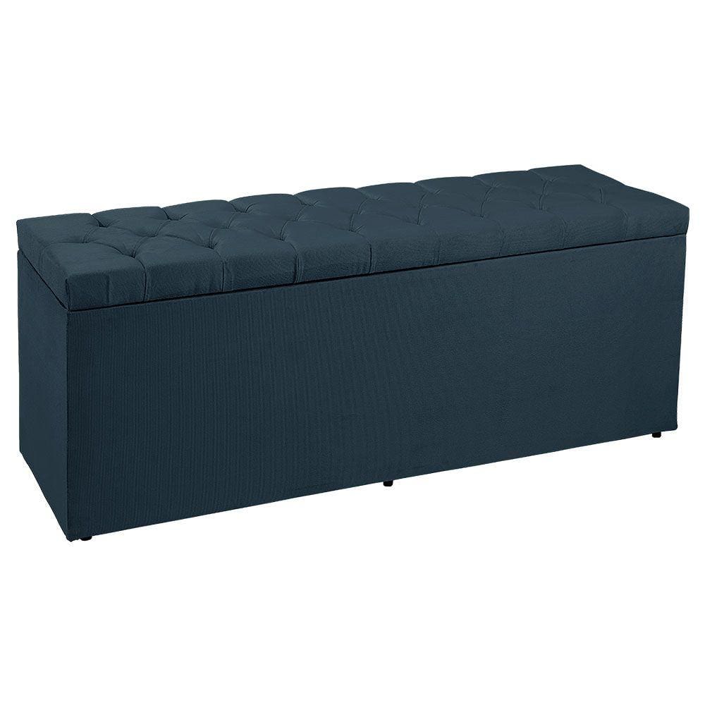 Calçadeira Recamier Baú King 1,95m Madrid Suede - Pallazio