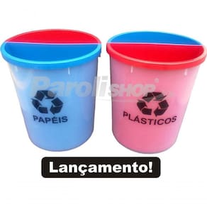 Lixeira Mix 25l Coleta Seletiva Com 2 Divisões