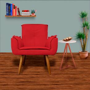 Jogo 2 Poltronas Decorativas Para Sala Comercial Emília Plus Suede Vermelho - LM DECOR