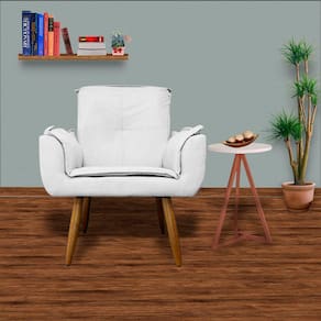 Conjunto 2 Poltronas Estofadas Para Consultório Emília Plus Suede Branco - LM DECOR