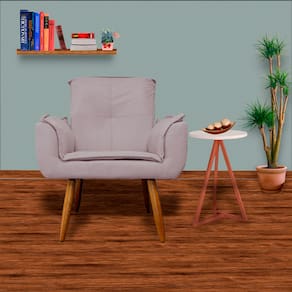 Jogo 2 Poltronas Decorativas Para Sala Comercial Emília Plus Suede Rose - LM DECOR