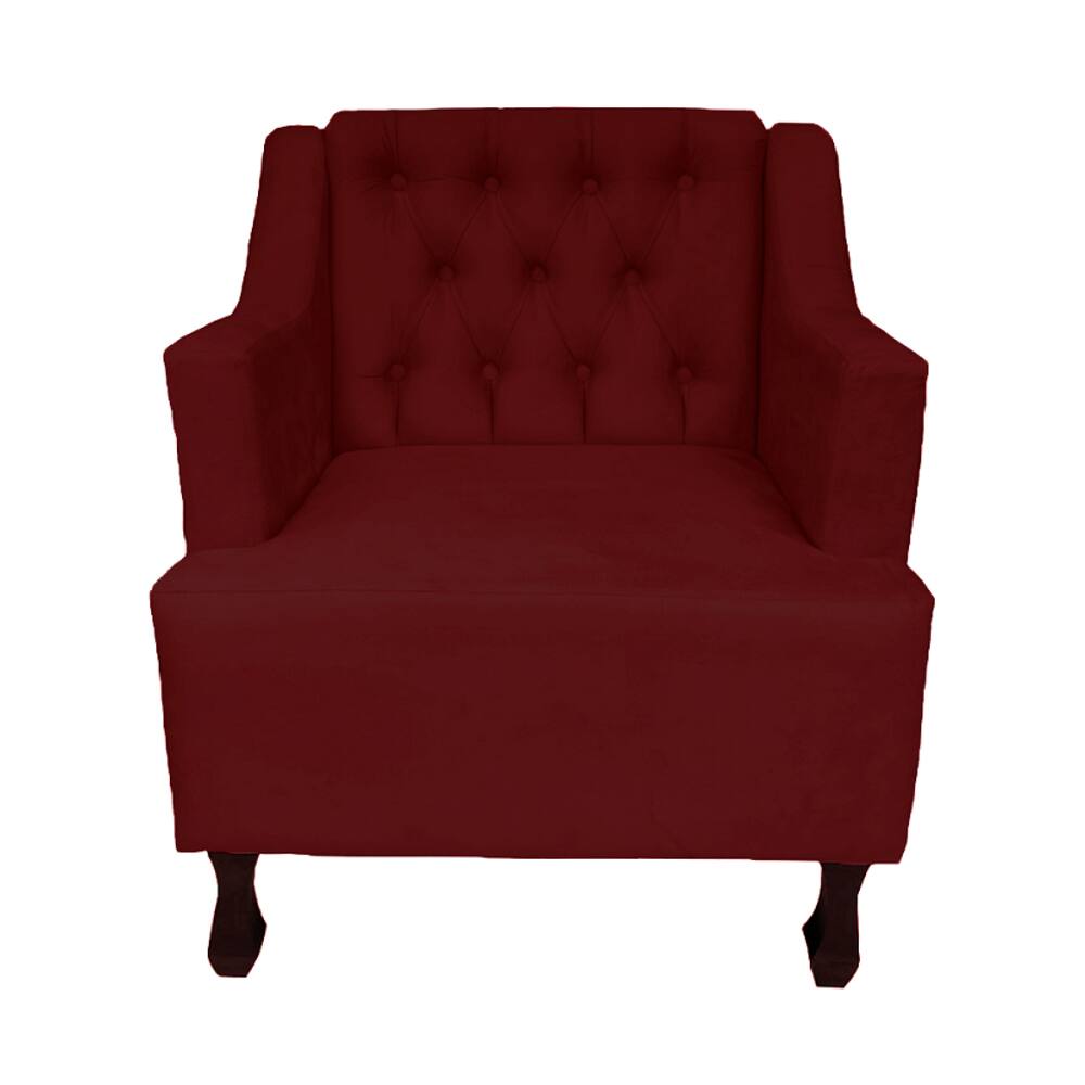 Poltrona Estofada Para Salão de Beleza Genesis Suede Vermelho Bordo LM DECOR