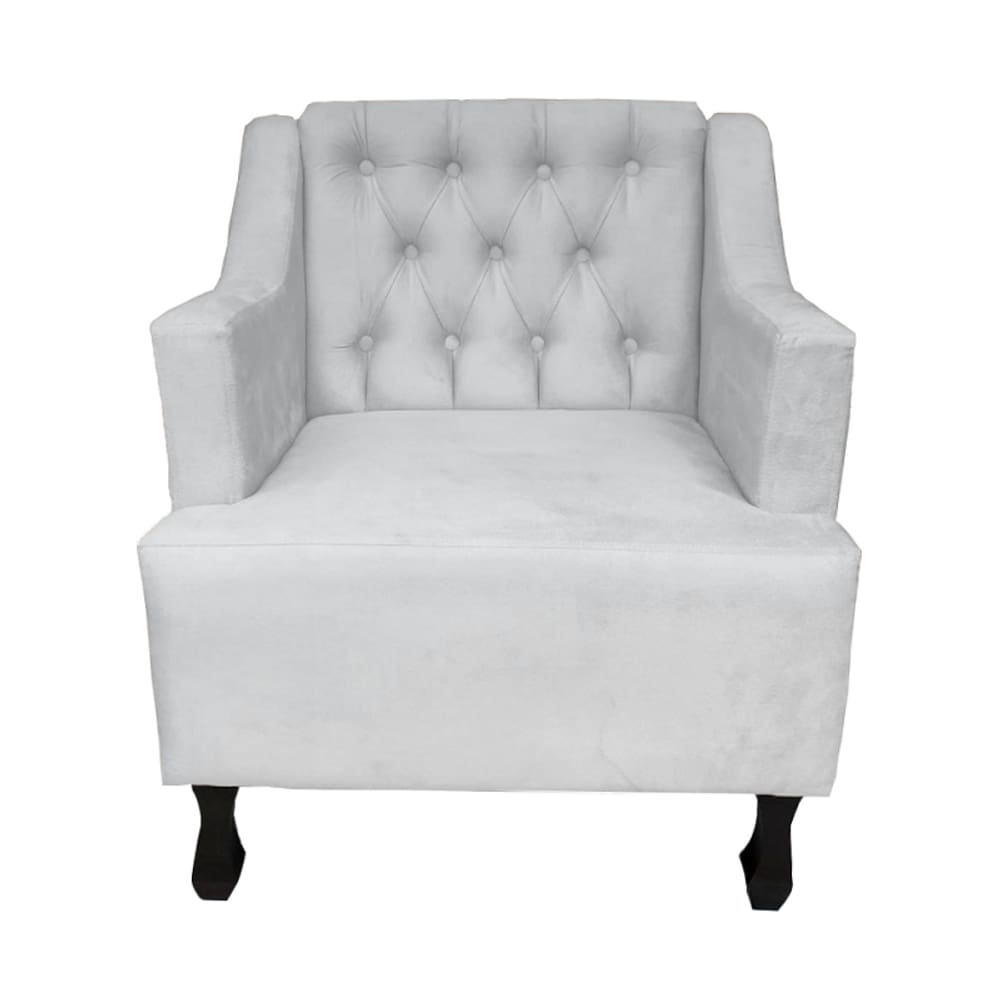 Poltrona Estofada Para Salão de Beleza Genesis Suede Branco LM DECOR