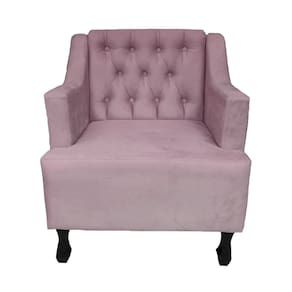 Poltrona Estofada Para Salão de Beleza Genesis Suede Rose LM DECOR