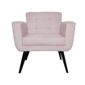 Poltrona Decorativa Sala e Recepção Geovana Suede Rose - LM DECOR