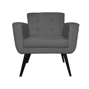 Poltrona Decorativa Sala e Recepção Geovana Suede Cinza - LM DECOR