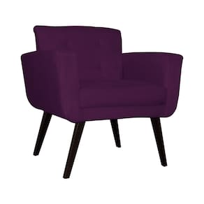 Poltrona Decorativa Sala e Recepção Geovana Suede Roxo - LM DECOR