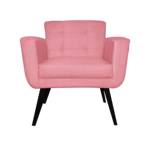 Poltrona Decorativa Sala e Recepção Geovana Suede Rosa Barbie - LM DECOR