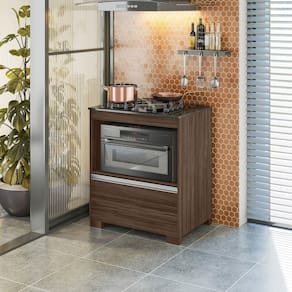 Balcão para Cooktop 4 Bocas NT  3110 Notável Móveis Nogal Trend/Granito