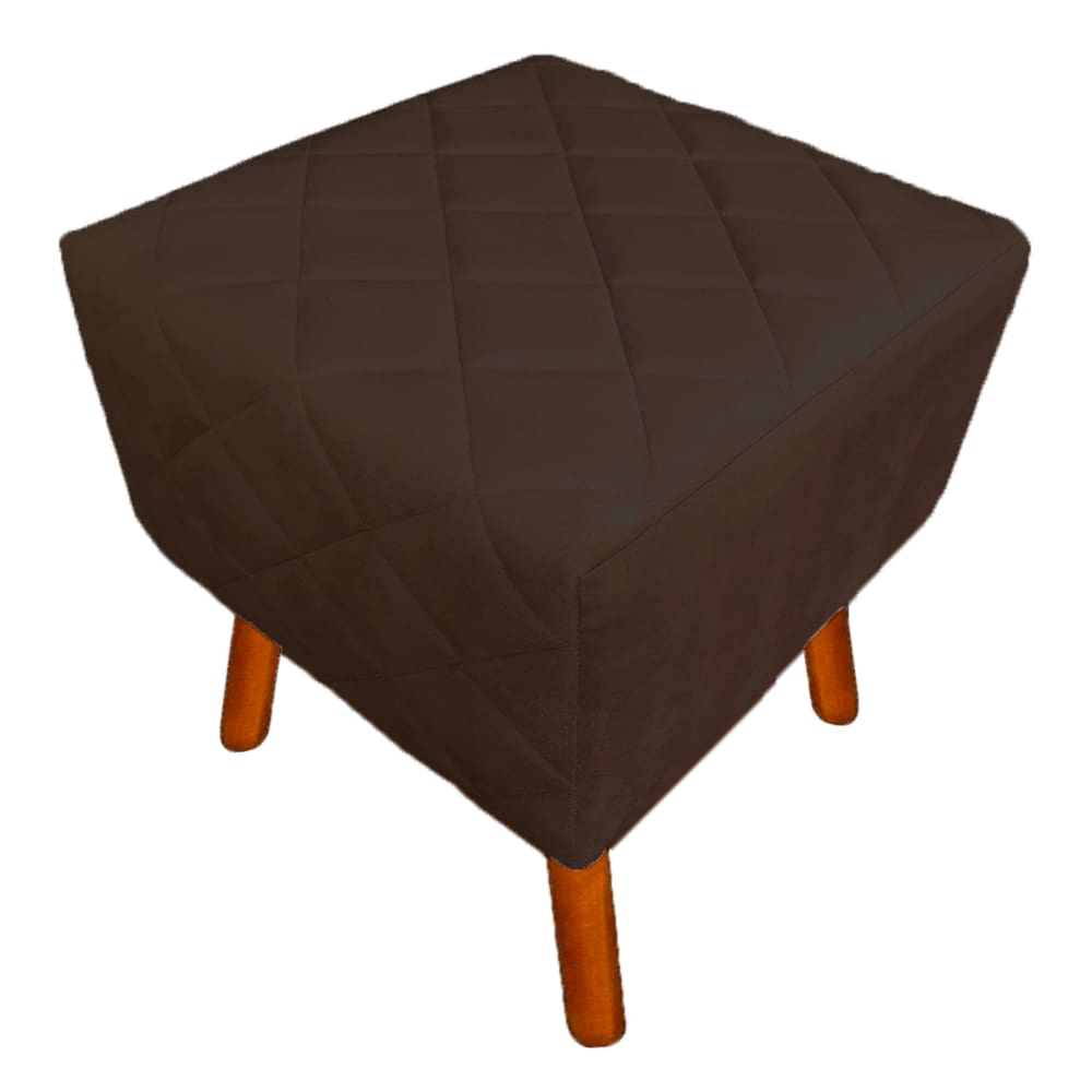 Puff Banqueta Decorativo Em Tressê Isabella Pés Palito Corano Marrom - LM DECOR