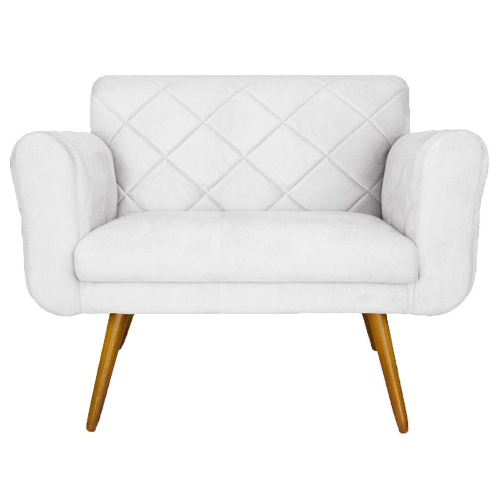 Namoradeira Decorativa Estofada Para Sala Estar Isabella Corano Branco - LM DECOR