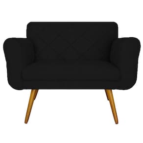 Namoradeira Decorativa Estofada Para Sala de Recepção Isabella Corano Preto - LM DECOR