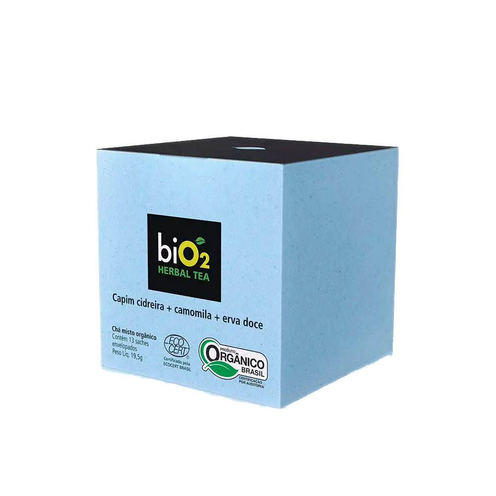 Chá Capim Cidreira, Camomila e Erva Doce Orgânico Herbal Tea Caixa 13 Sachês