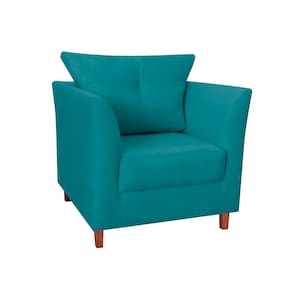 Poltrona Cadeira Sofá Decorativa Isis Sala Estar Salão Beleza Suede Azul Turquesa - LM DECOR