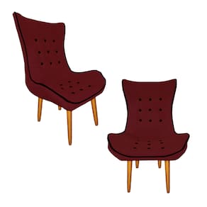 Kit 02 Poltrona Decorativa Jessica Sala De Estar Salão Clínica Suede Vermelho Bordo - LM DECOR