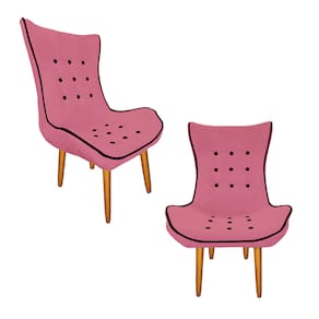 Kit 02 Poltrona Decorativa Jessica Sala De Estar Salão Clínica Suede Rosa Barbie - LM DECOR