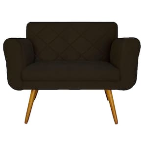 Namoradeira Decorativa Estofada Para Salão de Beleza Isabella Corano Marrom - LM DECOR
