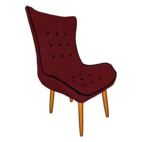 Poltrona Estofada Jessica Para Sala Comercial Suede Vermelho Bordo - LM DECOR