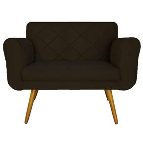 Namoradeira Decorativa Estofada Para Sala de Recepção Isabella Suede Marrom - LM DECOR