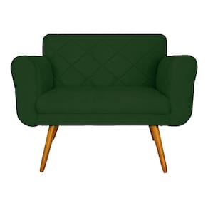 Namoradeira Decorativa Estofada Para Salão de Beleza Isabella Suede Verde - LM DECOR