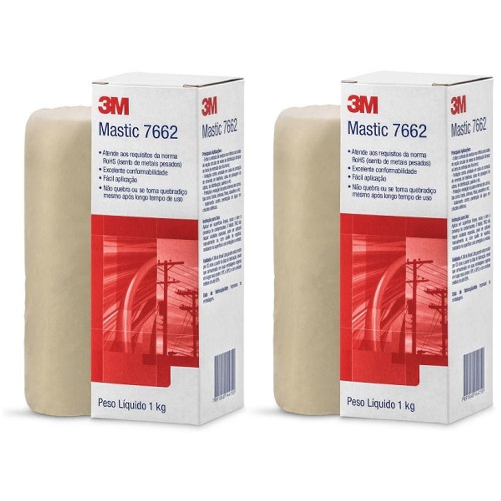 Kit com 2 Massa Calafetar 3M 7662 Mastic 1KG