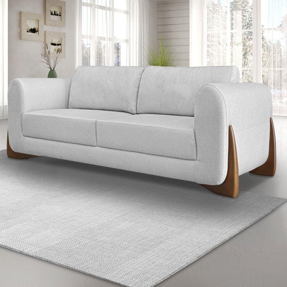 Sofá 3 Lugares 220cm Linho Arras Spezzia Decor Grigio