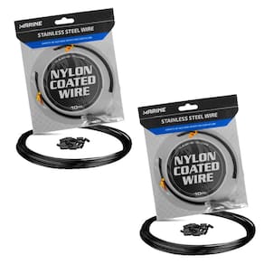 Kit 2UN Empate Cabo Aço Pesca Marine Sports Black Flexível 10m 120 Lbs 70 Luvas