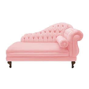 Divã Recamier Namoradeira Larissa 150cm Suede Rosa - LM DECOR