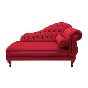 Divã Recamier Namoradeira Larissa 150cm Suede Vermelho - LM DECOR