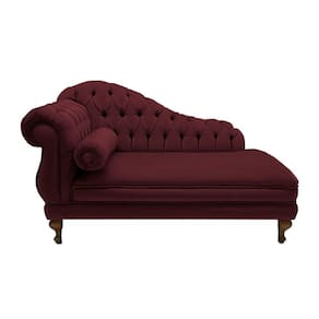 Recamier Divã Namoradeira Larissa 150cm Suede Vermelho Bordô - LM DECOR