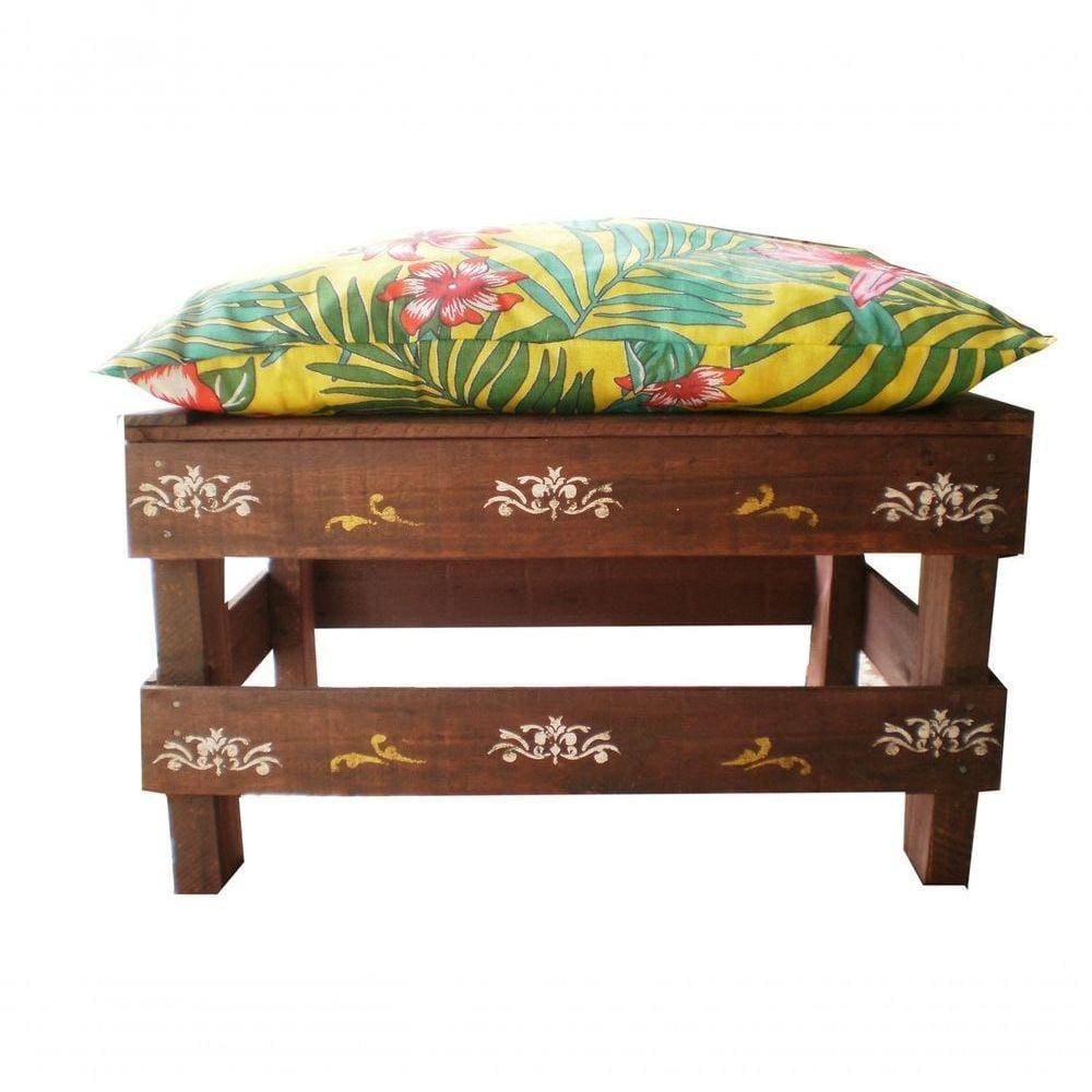Banco Madeira Almofada Arabesco
