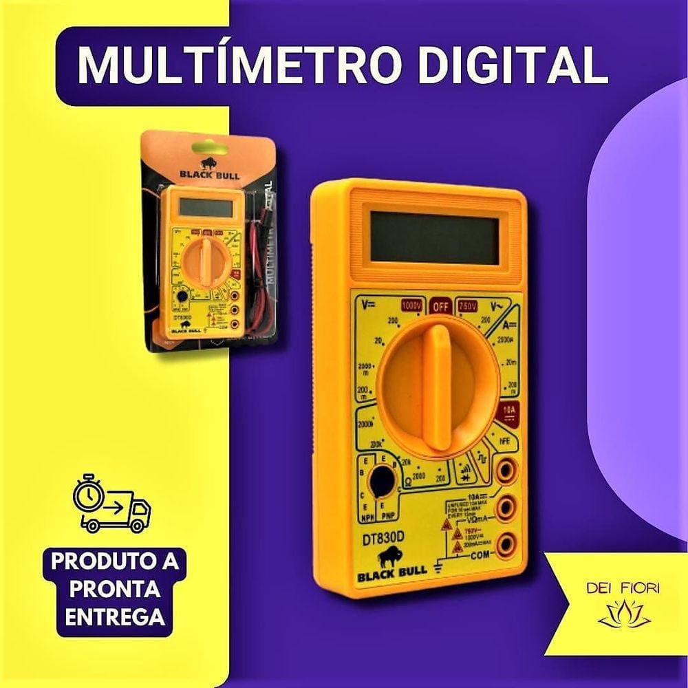 Multímetro Digital Profissional Com Cabo Teste Portátil