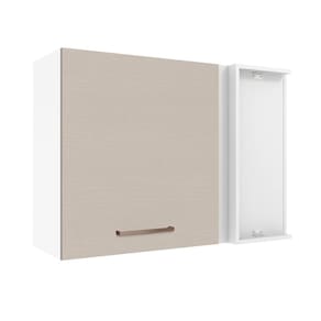 Armário Aéreo de Canto 1 Porta Branco/Crema Agata Madesa
