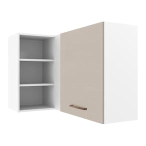 Armário Aéreo de Canto 1 Porta para linha de 60 cm de profundidade Branco/Crema Agata Madesa