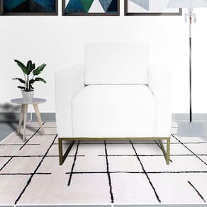 Conjunto 2 Poltronas Estofada Com Base de Ferro Para Clínica Leticia Pé Ferro Suede Branco - LM DECOR