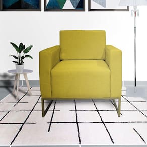 Jogo 2 Poltronas Estofada Com Base de Ferro Para Consultório Leticia Pé Ferro Suede Mostarda - LM DECOR