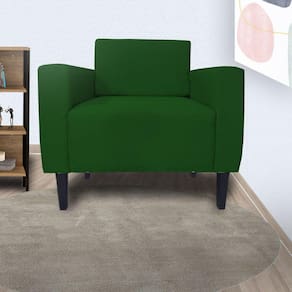 Jogo 2 Poltronas Estofadas Para Escritório Leticia Slim Suede Verde - LM DECOR