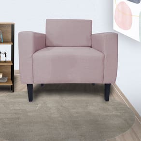 Jogo 2 Poltronas Estofadas Para Escritório Leticia Slim Suede Rose - LM DECOR