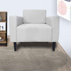 Poltrona Decorativa Para Sala de Estar Leticia Slim Suede Branco - LM DECOR