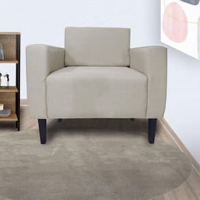 Combo 2 Poltronas Estofadas Para Consultório Leticia Slim Suede Bege - LM DECOR