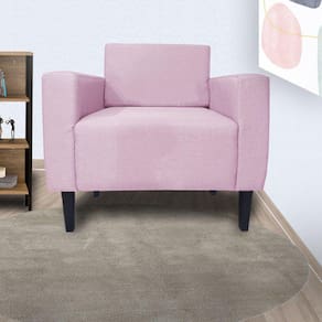 Kit 2 Poltronas Estofadas Decorativas Para Recepção Leticia Slim Corano Rosa Bebe - LM DECOR