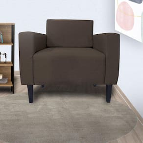 Conjunto 2 Poltronas Estofadas Para Clínica Leticia Slim Suede Marrom - LM DECOR