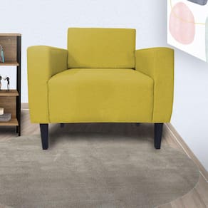 Conjunto 2 Poltronas Estofadas Para Clínica Leticia Slim Suede Mostarda - LM DECOR