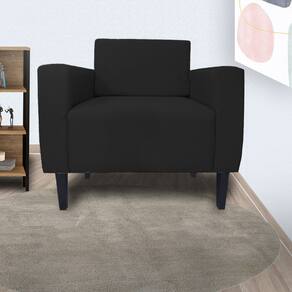 Conjunto 2 Poltronas Estofadas Para Clínica Leticia Slim Corano Preto - LM DECOR