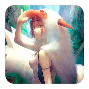 Placa Quadro Decorativo 18x18 Cm - Princesa Mononoke Ghibli