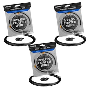 Kit 3UN Empate Aço Pesca Marine Sports Black 10m 30 60 90Lbs